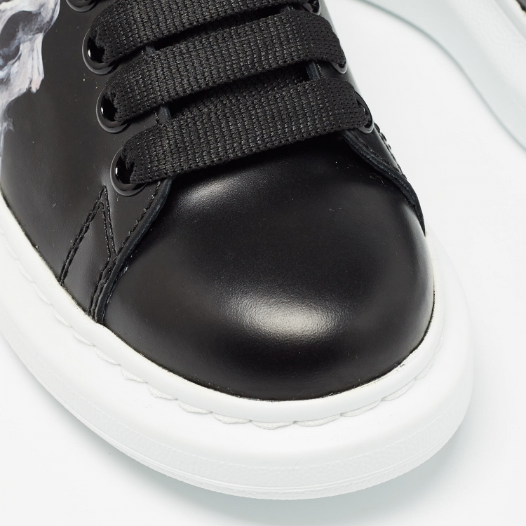 Pre Owned Alexander McQueen Black Leather Trainers Sneakers Size 35