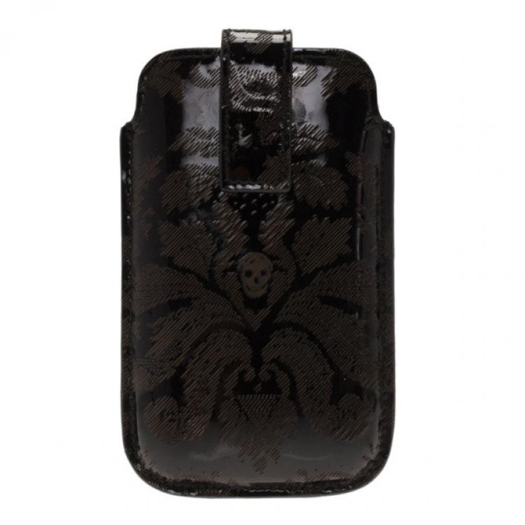 Pre Owned Alexander McQueen Black Patent iPhone Case