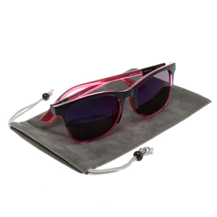 Pre Owned Alexander McQueen Tranparent Pink/Purple MCQ 0047/S Wayfarer Sunglasses