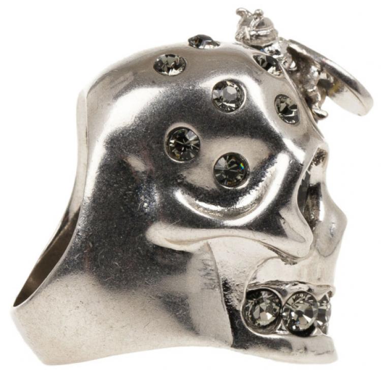 Pre Owned Alexander McQueen Bee Skull Ring Size 52