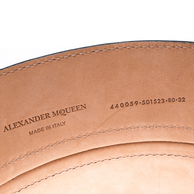 Pre Owned Alexander McQueen Black Leather Corset Belt Size 80 CM