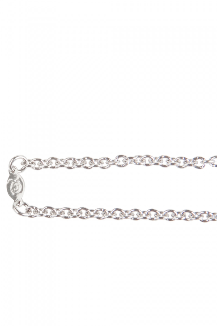 Pre Owned Alexander McQueen Spike Skull Crystal Studded Silver Tone Long Pendant Necklace