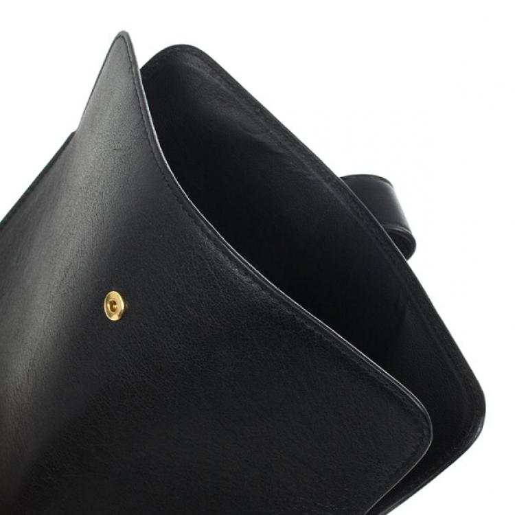 Pre Owned Alexander McQueen Black Leather Skull Embossed iPad Case