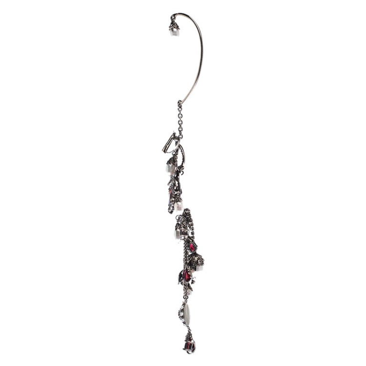 Alexander McQueen Faux Pearl and Crystal Embellished Single