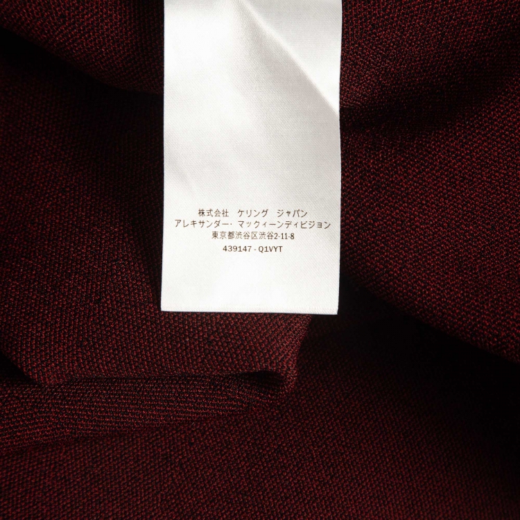 Pre Owned Alexander McQueen Pink Pattern Knit Flounce Geo Midi Dress S