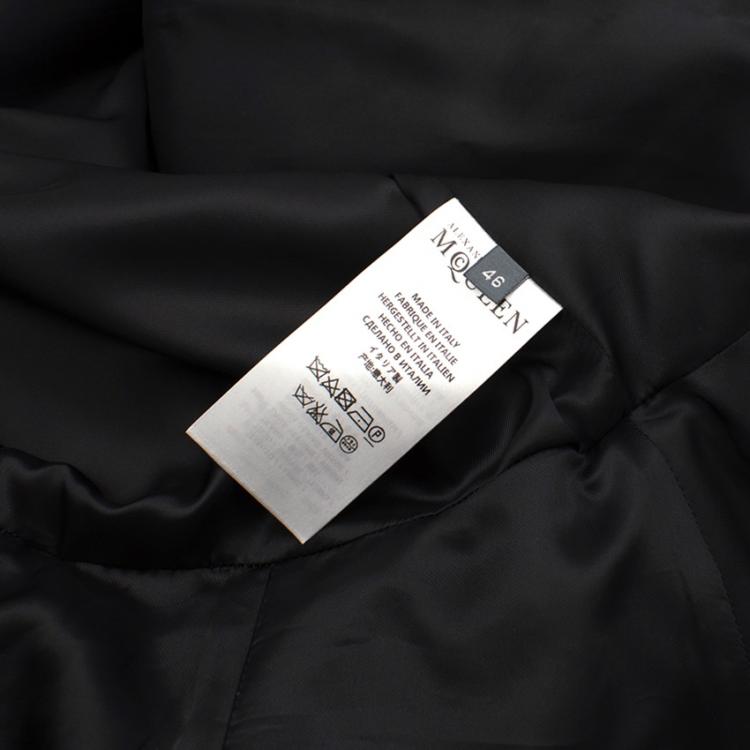 Pre Owned Alexander McQueen Black Wool Peplum Jacket L