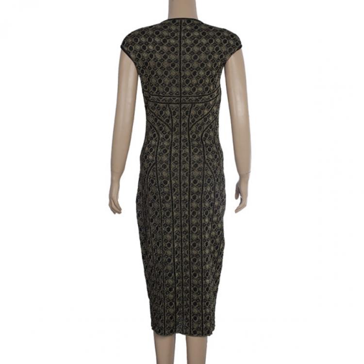 Pre Owned Alexander McQueen Knit Print Dress M