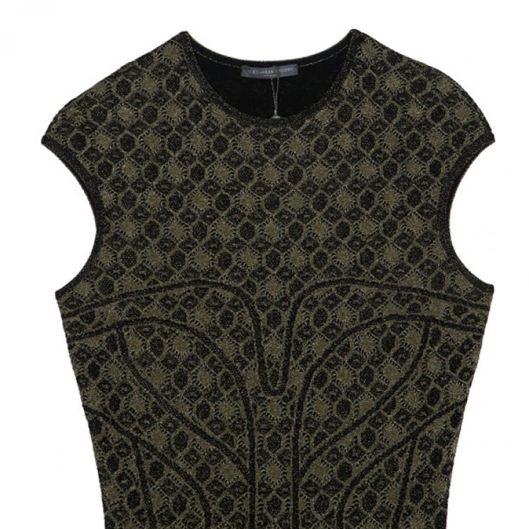 Pre Owned Alexander McQueen Knit Print Dress M