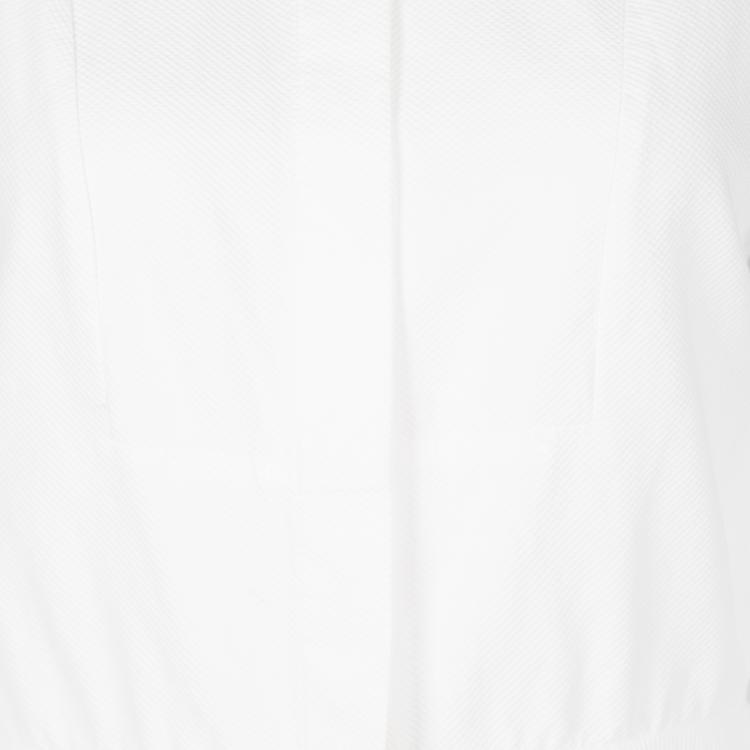 Pre Owned Alexander McQueen White Textured Cotton High Low Shirt Dress M