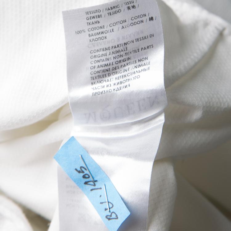Pre Owned Alexander McQueen White Textured Cotton High Low Shirt Dress M