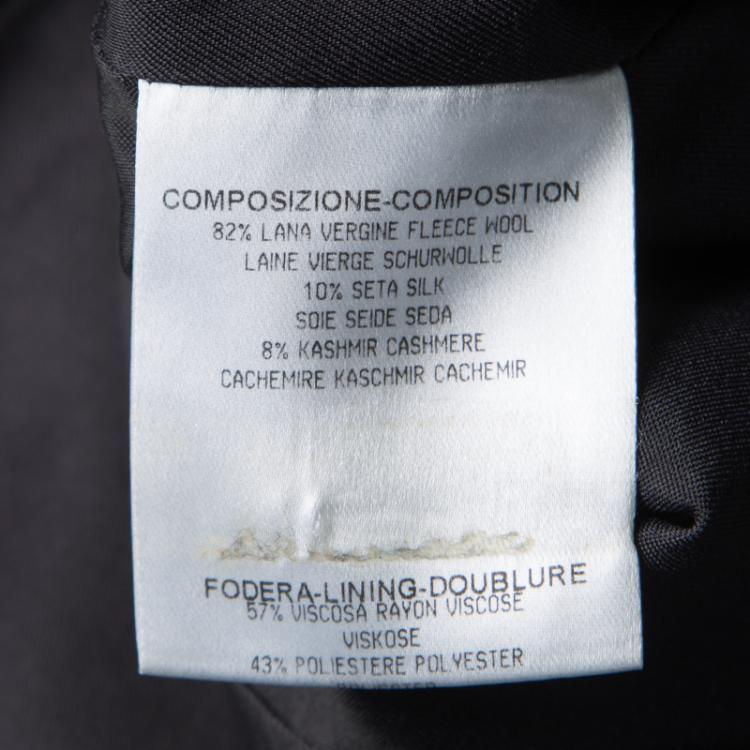 Pre Owned Alexander McQueen Grey Wool Cashmere Frayed Trim Detail Dress M