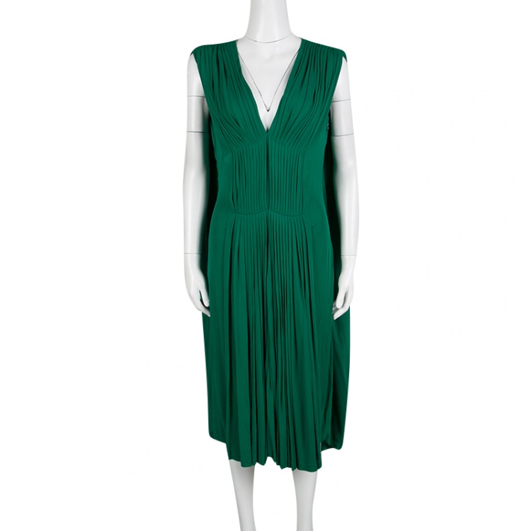 Alex midi dress in emerald green Outlet
