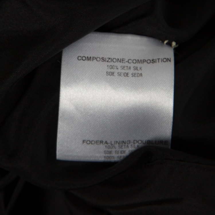 Pre Owned Alexander McQueen Black Ruched Silk Layered Balloon Skirt M 