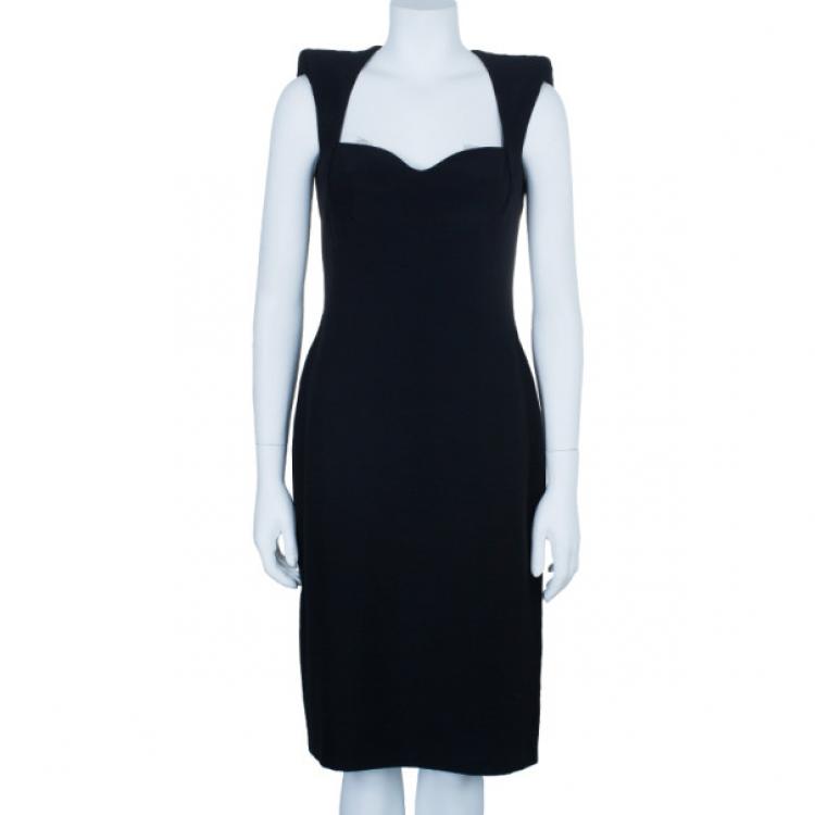 Pre Owned Alexander McQueen Black Fitted Midi Dress M