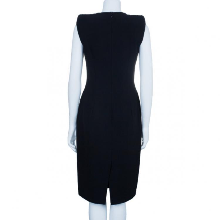 Pre Owned Alexander McQueen Black Fitted Midi Dress M