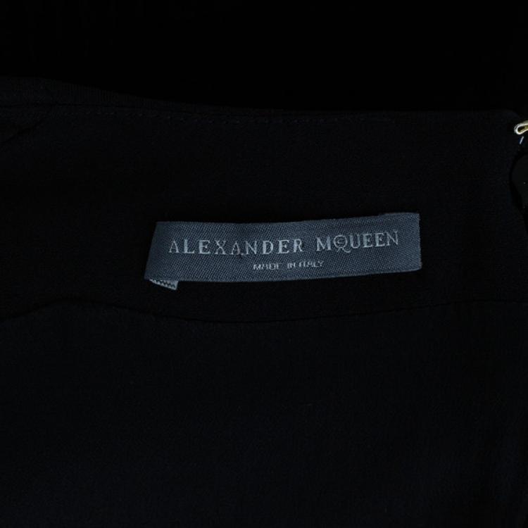 Pre Owned Alexander McQueen Black Fitted Midi Dress M