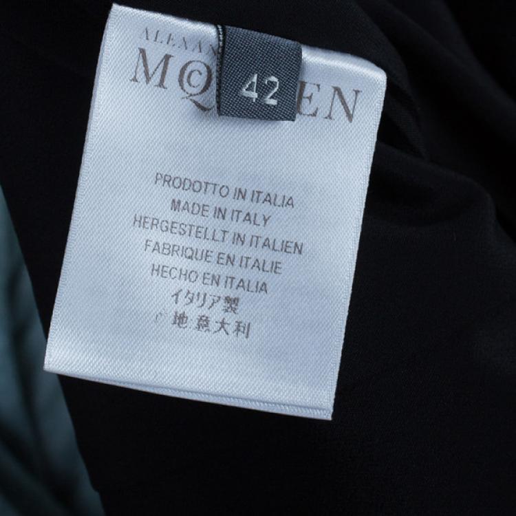 Pre Owned Alexander McQueen Black Fitted Midi Dress M