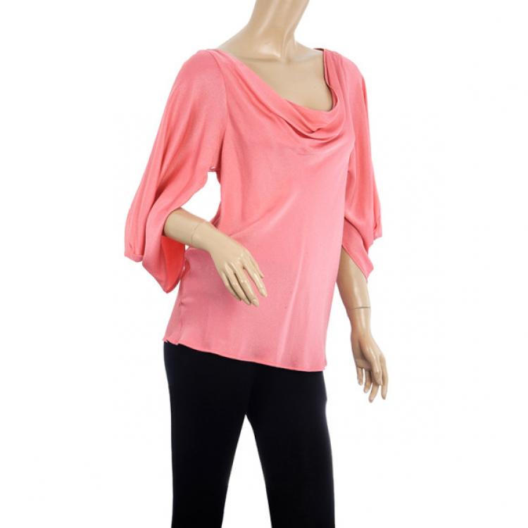 مملوكة مسبقًا Alexander McQueen Draped Neck Silk Top S