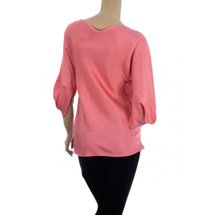 مملوكة مسبقًا Alexander McQueen Draped Neck Silk Top S