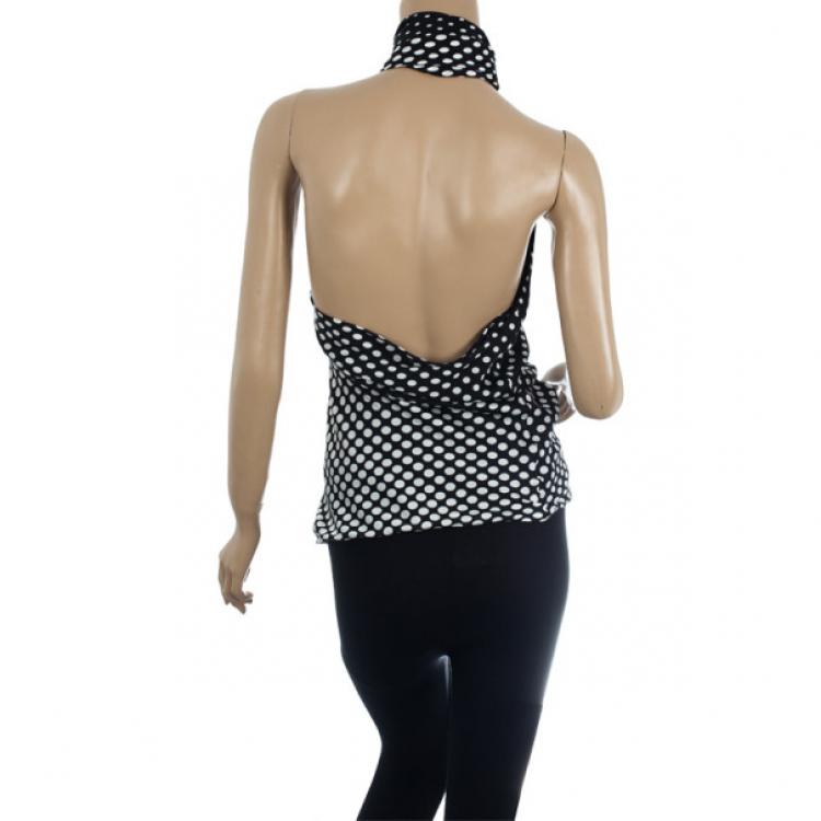 Pre Owned Alexander McQueen Polka Dot Halterneck Top M