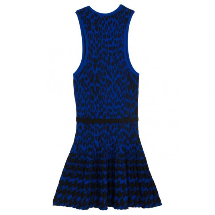 Pre Owned Alexander McQueen Leopard Knitted Jacquard Dress