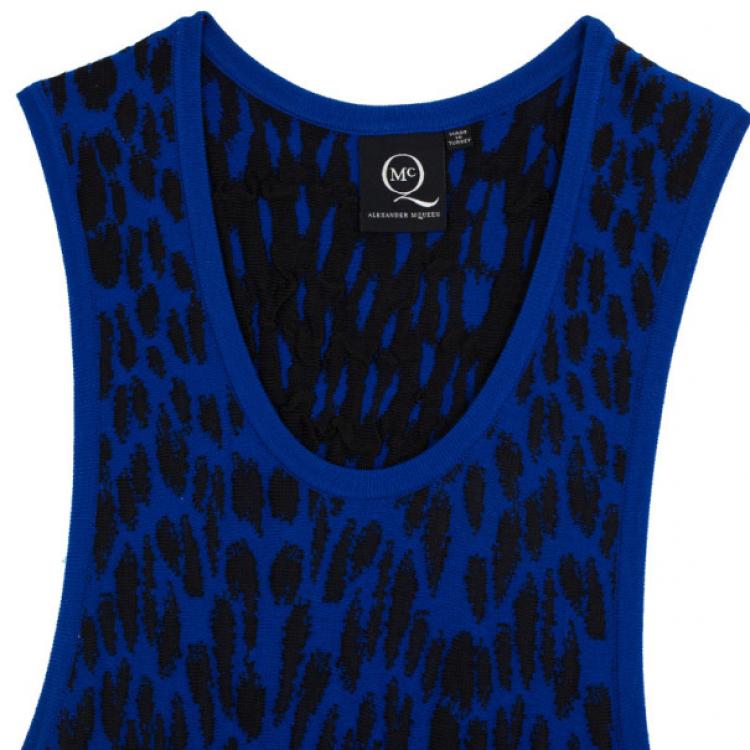 Pre Owned Alexander McQueen Leopard Knitted Jacquard Dress