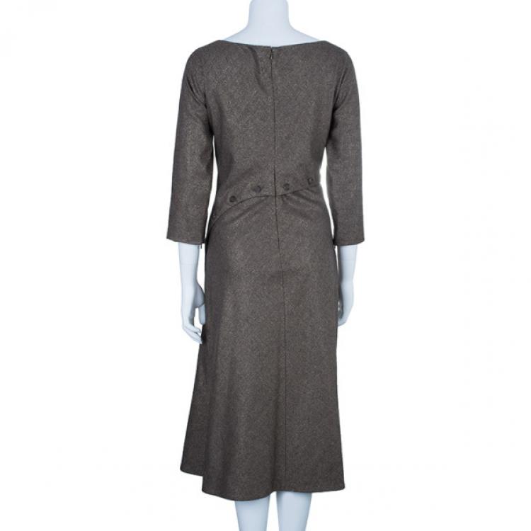 Pre Owned Alexander McQueen Boat Neck Sheath Dress M