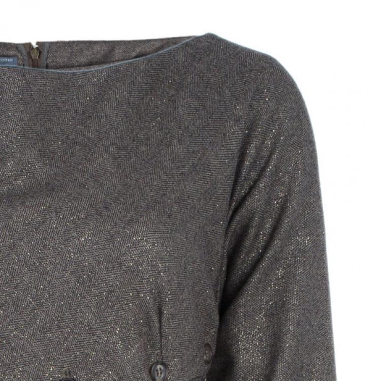 Pre Owned Alexander McQueen Boat Neck Sheath Dress M