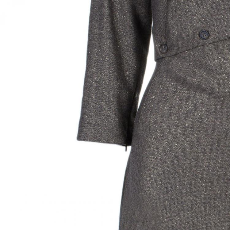 Pre Owned Alexander McQueen Boat Neck Sheath Dress M