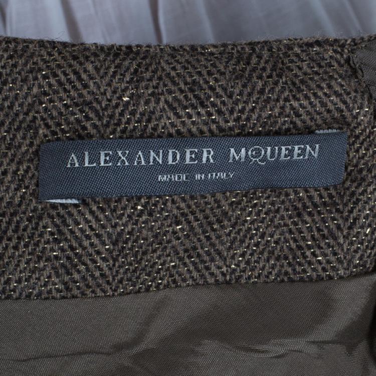 Pre Owned Alexander McQueen Boat Neck Sheath Dress M