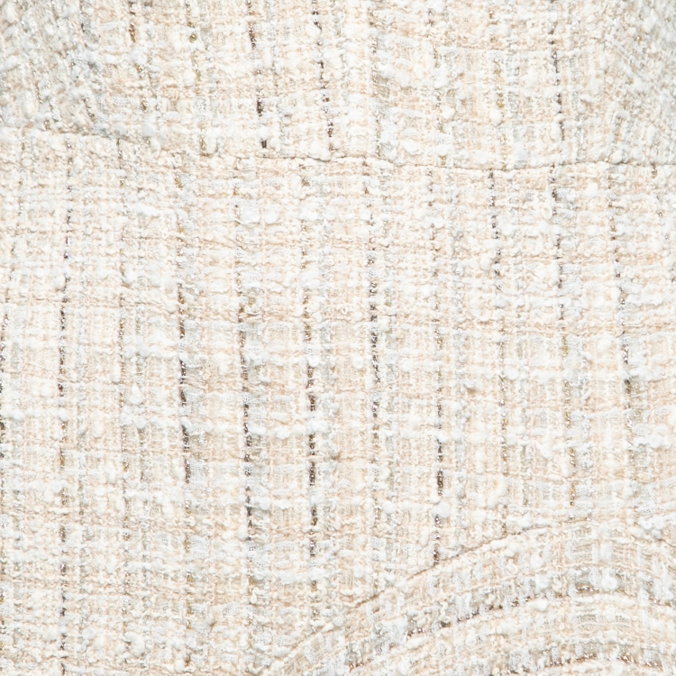Pre Owned Alexander McQueen Cream Tweed Handkerchief-Hem Dress S