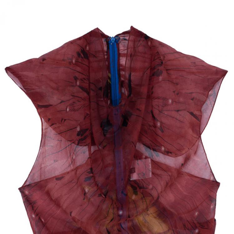 Pre Owned Alexander McQueen Multicolour Printed Silk Top S