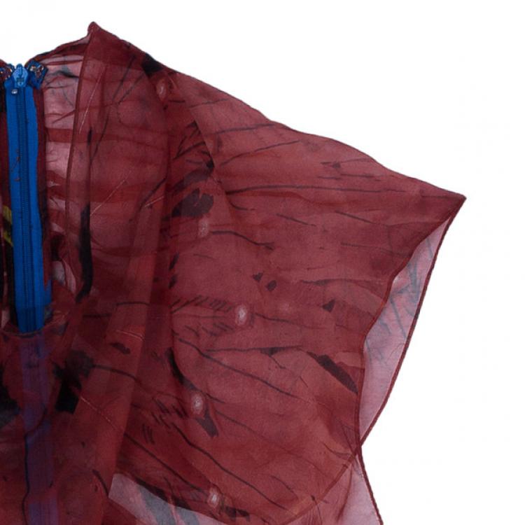 Pre Owned Alexander McQueen Multicolour Printed Silk Top S