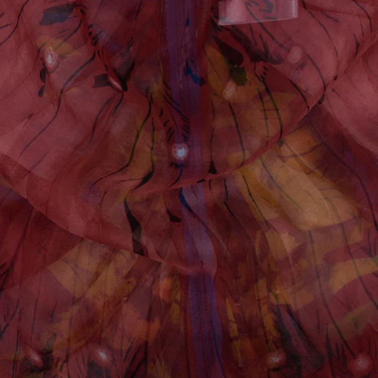 Pre Owned Alexander McQueen Multicolour Printed Silk Top S