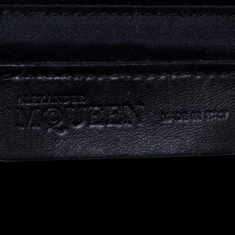 Pre Owned Alexander McQueen Black Patent Leather Clover Hobo