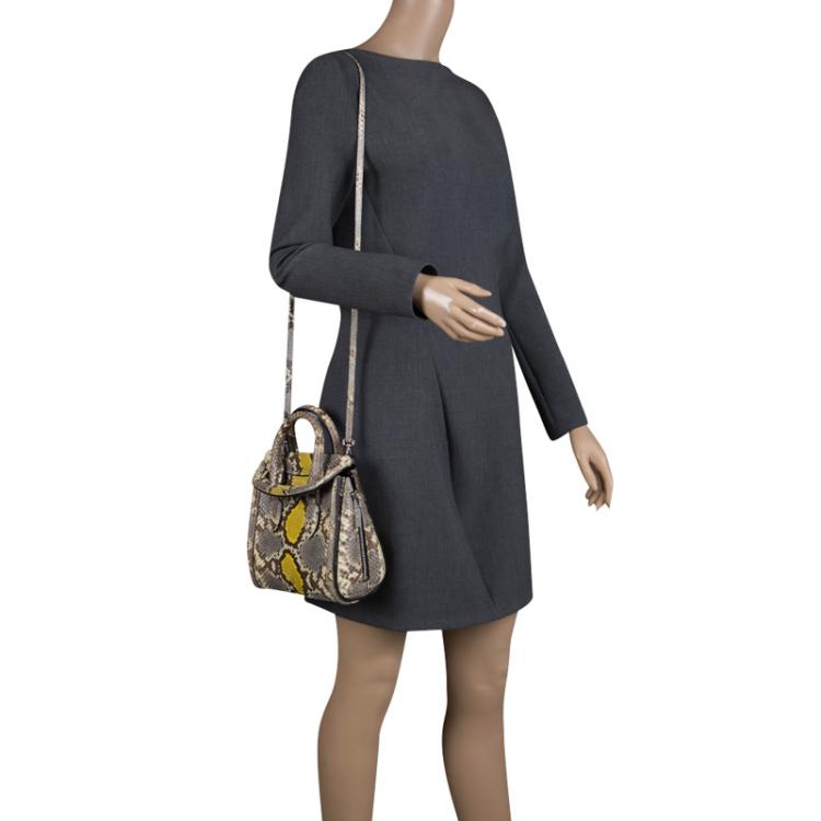 Pre Owned Alexander McQueen Multicolor Python Mini Heroine Shoulder Bag
