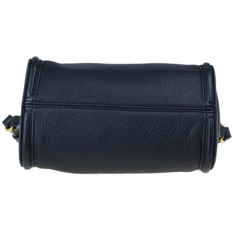 Pre Owned Alexander McQueen Black Leather Mini Padlock Tote