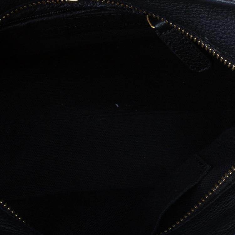 Pre Owned Alexander McQueen Black Leather Mini Padlock Tote