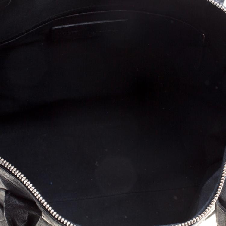 Pre Owned Alexander McQueen Black Leather Triangle Studded De Manta Tote