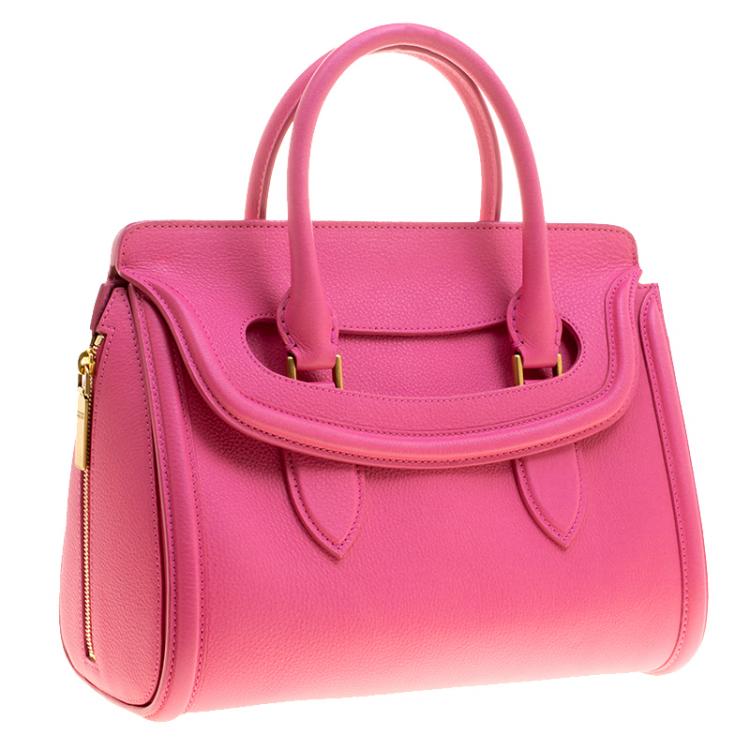 Pre Owned Alexander McQueen Pink Leather Small Heroine Satchel