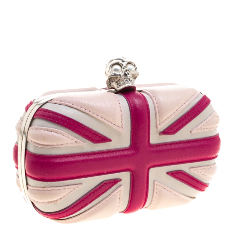 Pre Owned Alexander McQueen Multicolor Leather Britannia Skull Box Clutch