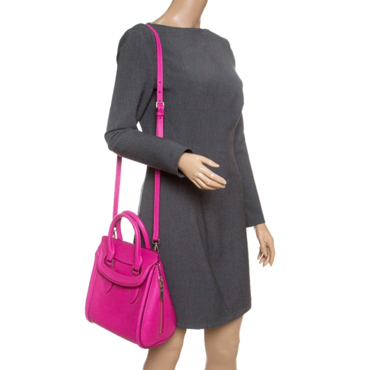 Pre Owned Alexander McQueen Pink Leather Small Heroine Satchel