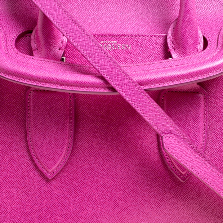 Pre Owned Alexander McQueen Pink Leather Small Heroine Satchel