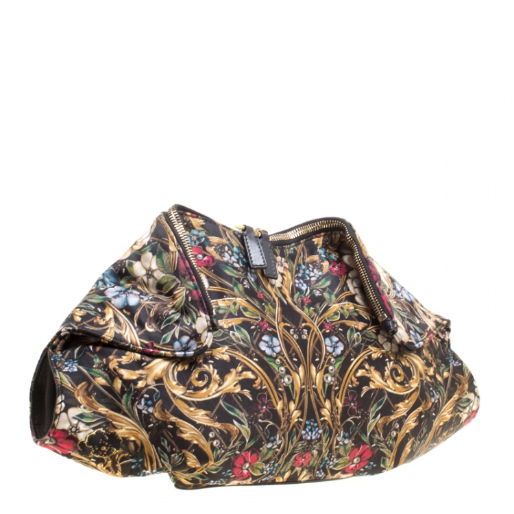 Pre Owned Alexander McQueen Multicolor Printed Fabric Medium De Manta Clutch
