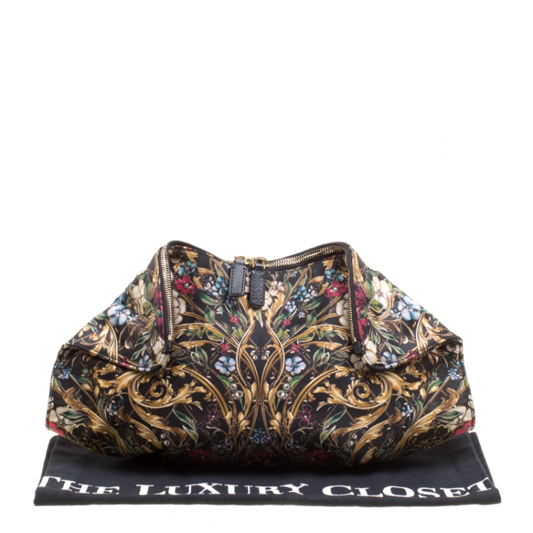 Pre Owned Alexander McQueen Multicolor Printed Fabric Medium De Manta Clutch
