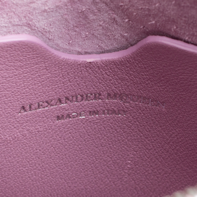 Pre Owned Alexander McQueen Bubble Gum Pink Python Heroine Top Handle Bag
