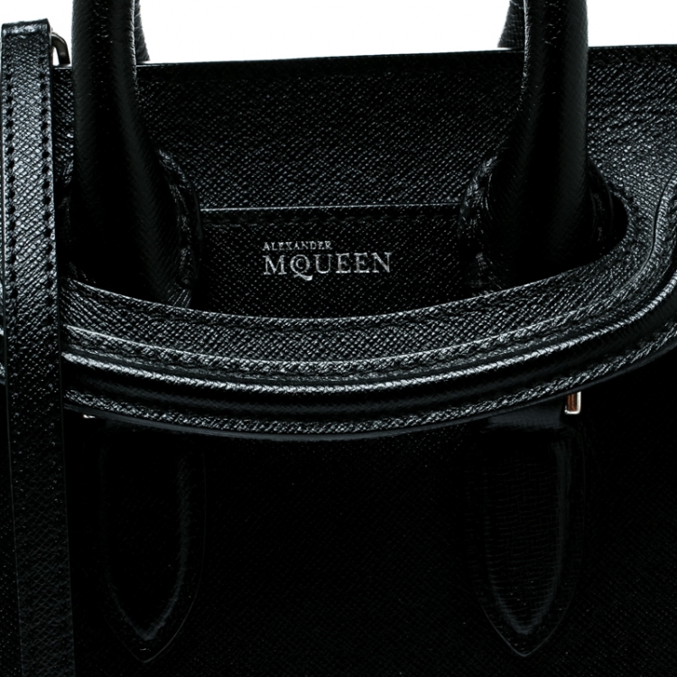 Pre Owned Alexander McQueen Black Leather Mini Heroine Bag