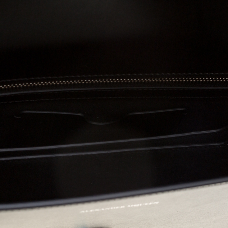 Pre Owned Alexander McQueen Black Leather Jeweled Shoulder Bag