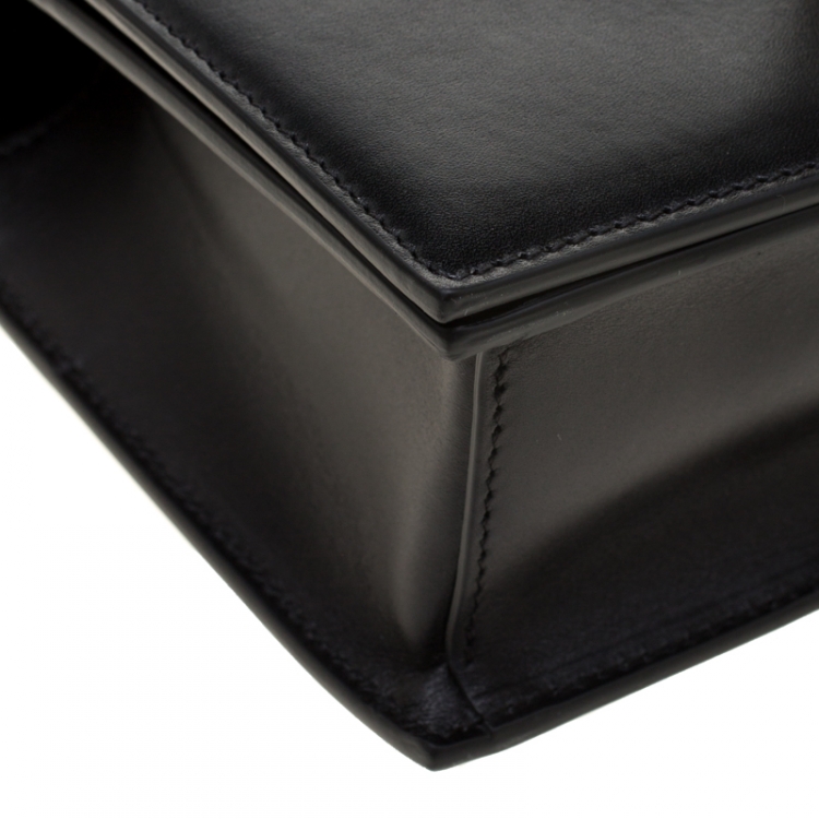 Pre Owned Alexander McQueen Black Leather Jeweled Shoulder Bag