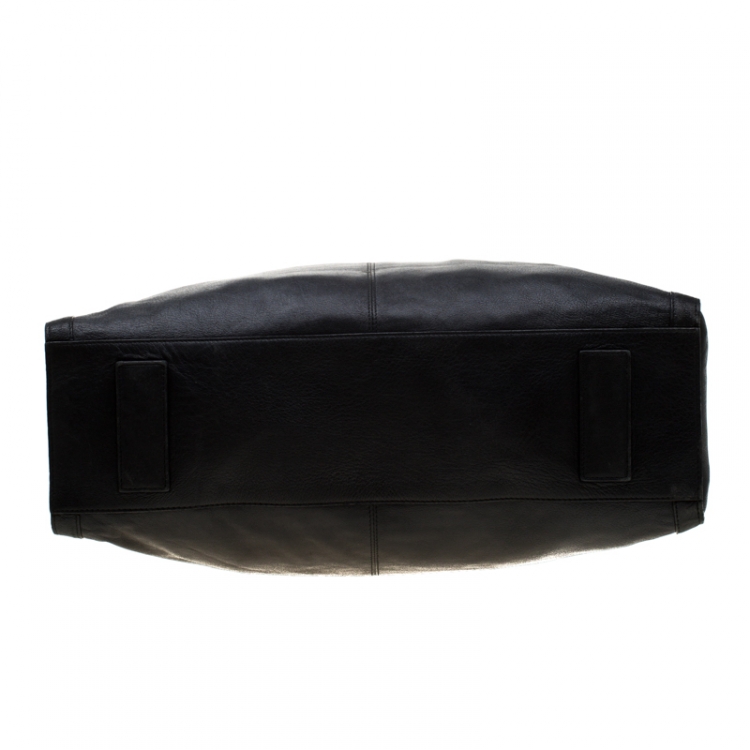 Pre Owned Alexander McQueen Black Leather Large De Manta Tote